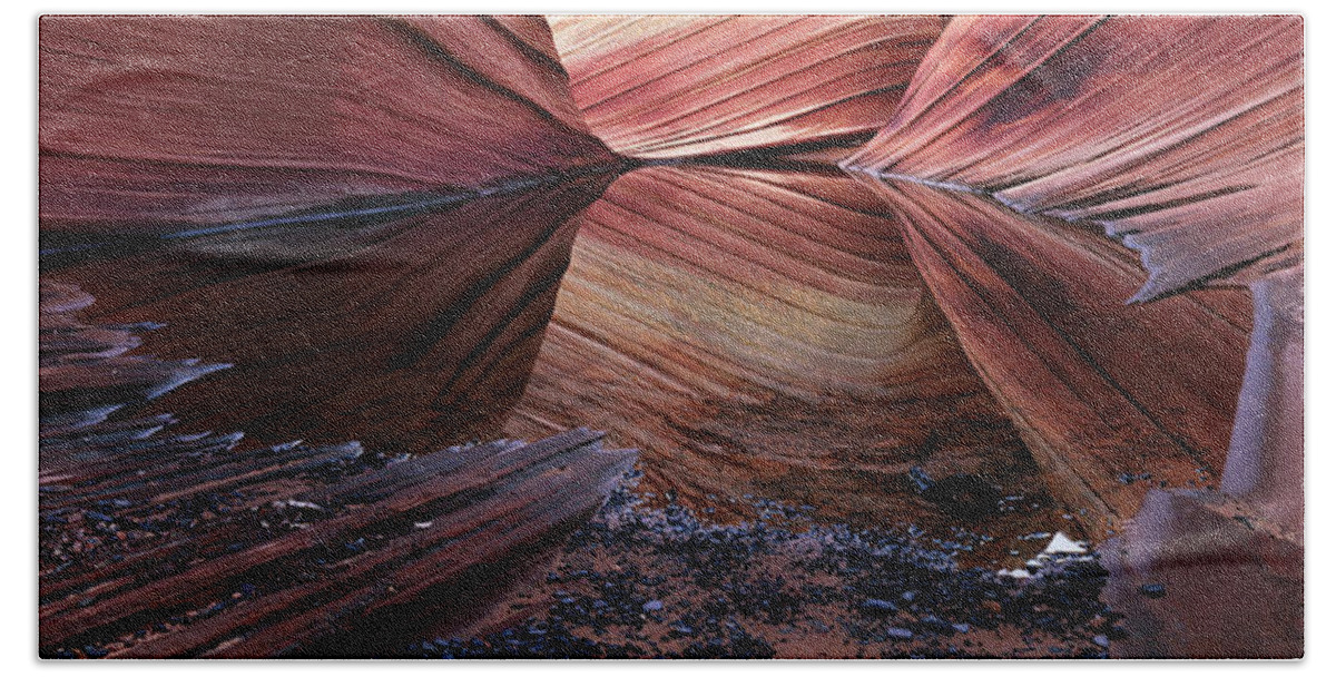 Photography Beach Towel featuring the photograph Reflection Of Cliffs In Water by Panoramic Images