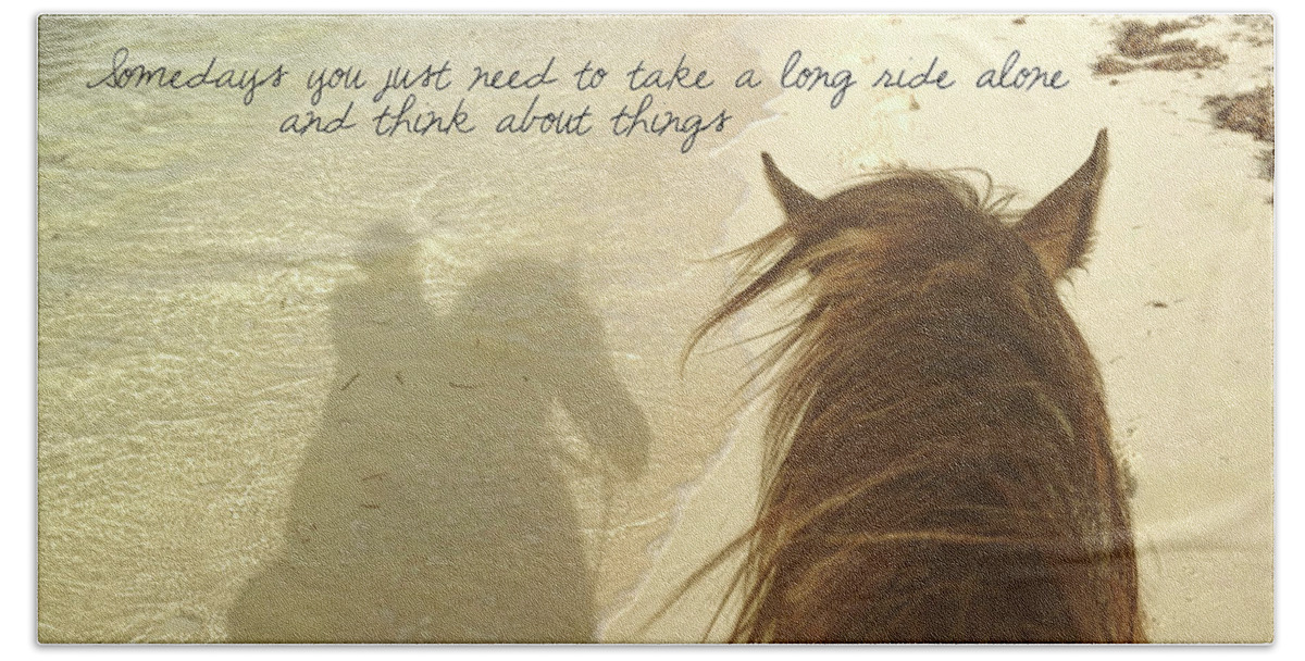 About Beach Sheet featuring the photograph RIDING THE SHORE quote by Dressage Design