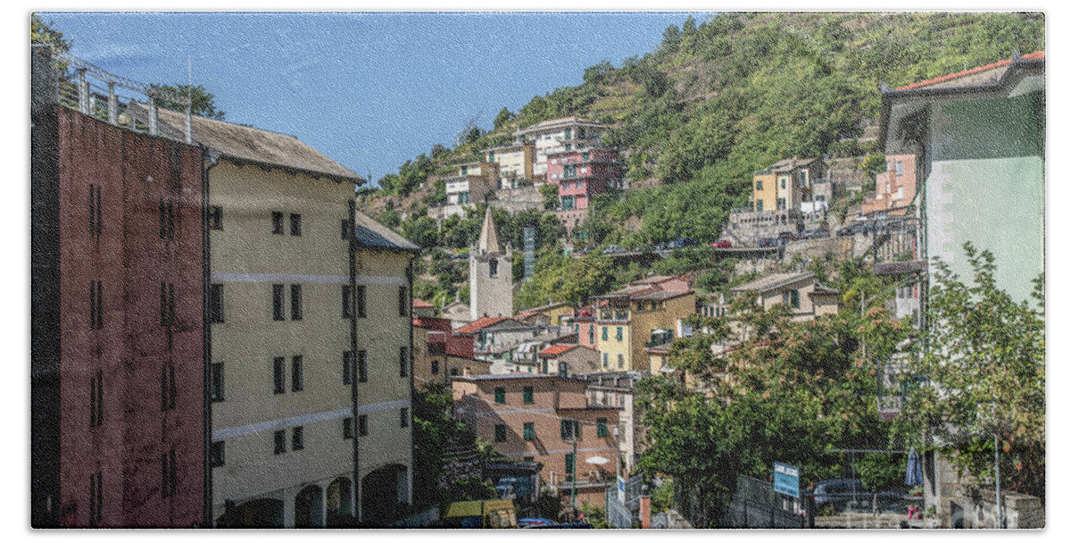 Village Beach Towel featuring the photograph Riomaggiore, Italy c by Daniel Grats