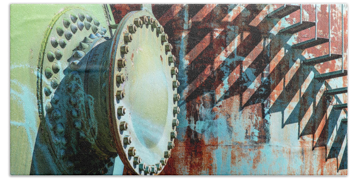 Rivets Beach Towel featuring the photograph Rivets and Rust by Todd Klassy
