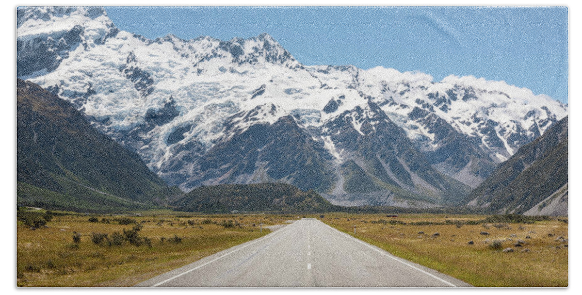 New Zealand Beach Towel featuring the photograph Road Trip in the Southern Alps by Racheal Christian