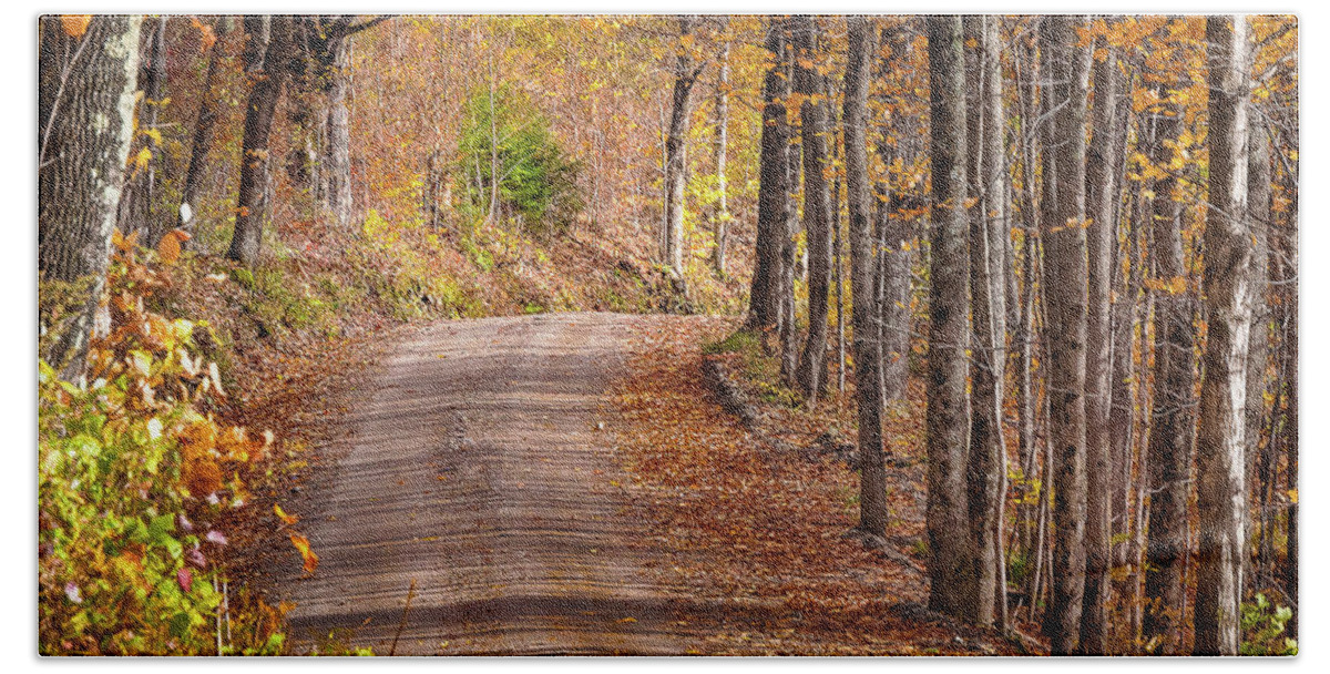 2019 Beach Towel featuring the photograph Roadway into Fall Colors by Rob Smith's