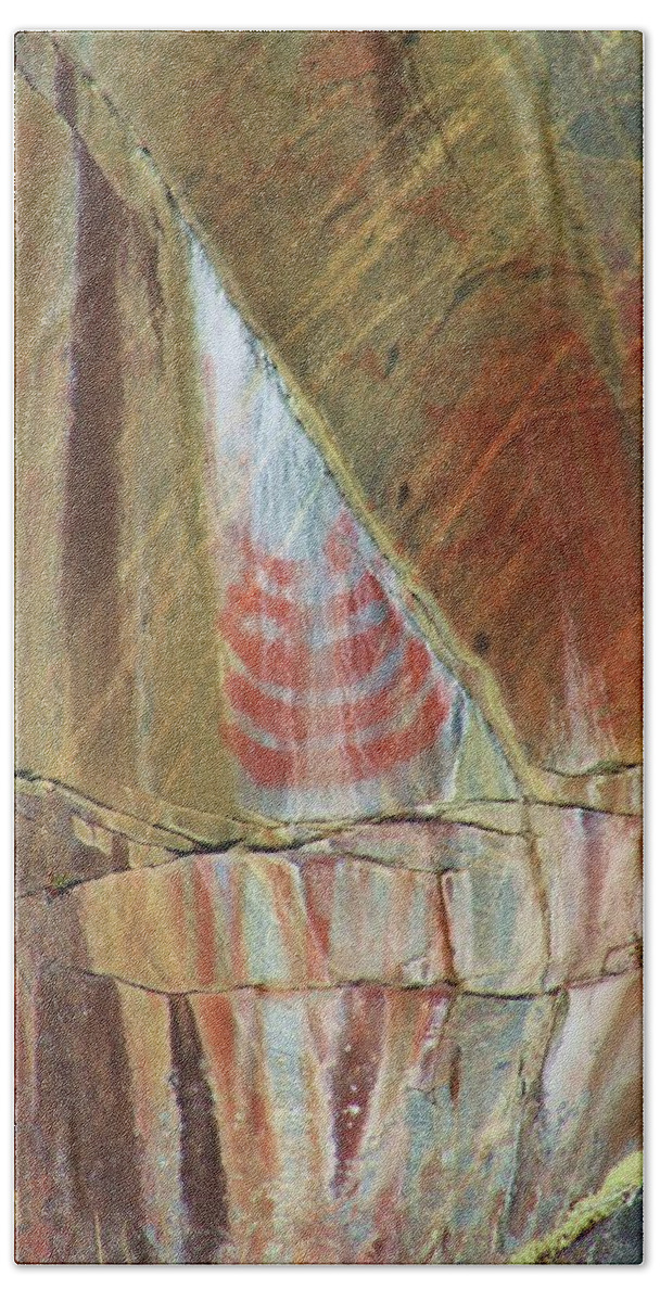 Pictograph Beach Towel featuring the photograph Rock Art by Fred Bailey