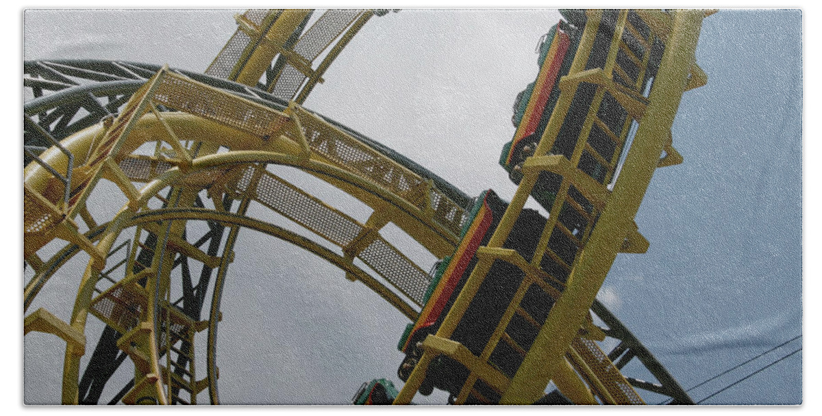 Roller Coaster Beach Sheet featuring the photograph Roller Coaster Loops by Karen Harrison Brown