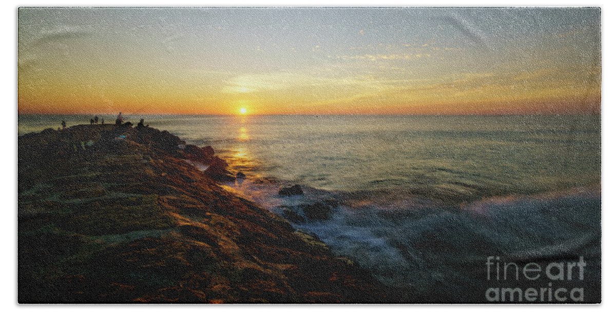 Rotas Beach Towel featuring the photograph Rota Spain Sunset by Pablo Avanzini