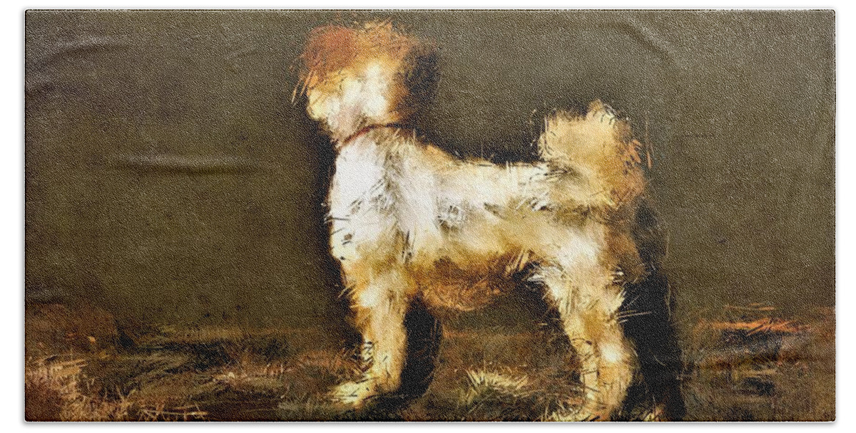 Dog. Canine Beach Towel featuring the digital art Ruby by Diane Chandler