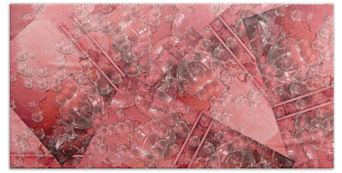 Downloadable Art Beach Towel featuring the mixed media Russet Bubbles by Paula Ayers