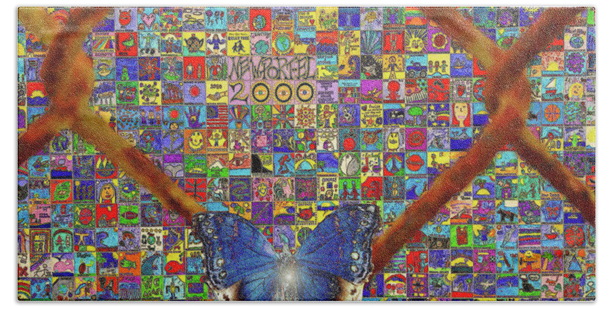 Rust And Time Beach Towel featuring the digital art Rust and Time, Youth and Rhyme... Butterfly by Bonnie Marie