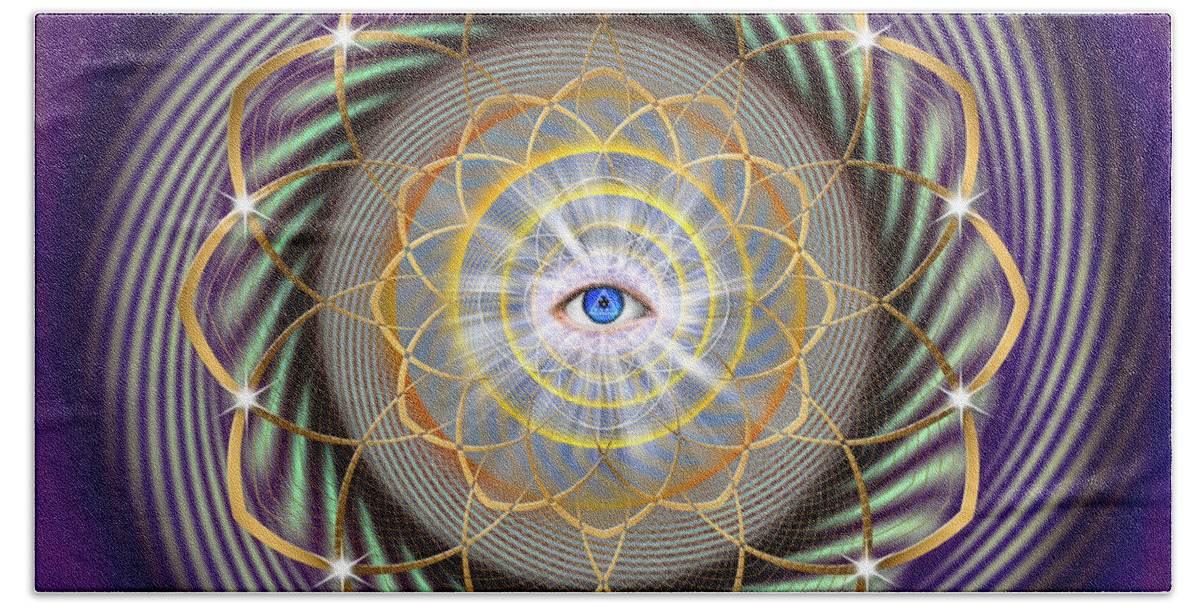 Endre Beach Sheet featuring the digital art Sacred Geometry Number 735 by Endre Balogh