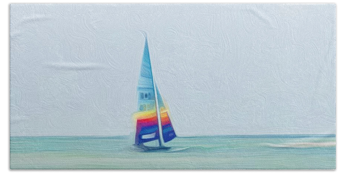 Photography Art Beach Towel featuring the photograph Sailing by Carol Riddle