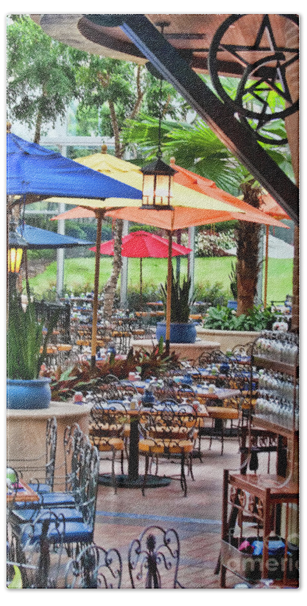 Restaurante Beach Towel featuring the photograph San Antonio Riverwalk at the Gaylord by Joan Bertucci