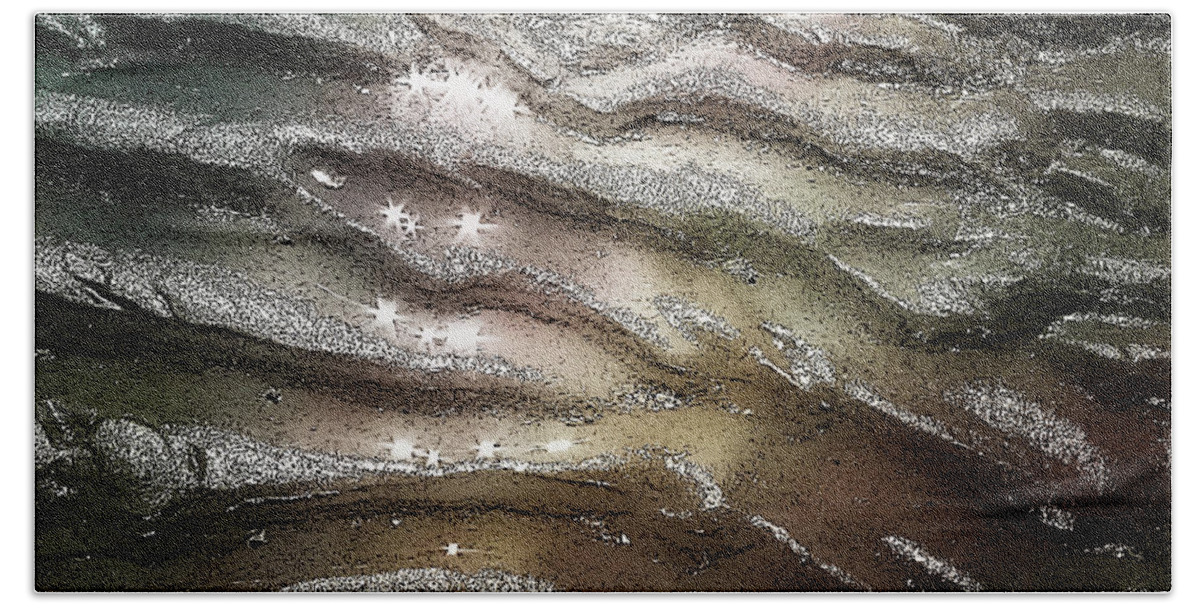  Beach Towel featuring the digital art Sand Sparkles by Cindy Greenstein