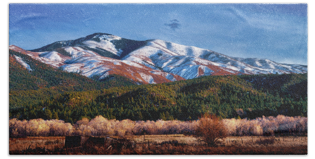 Copy Space Beach Sheet featuring the photograph Santa Fe Baldy Mountain by Robert FERD Frank