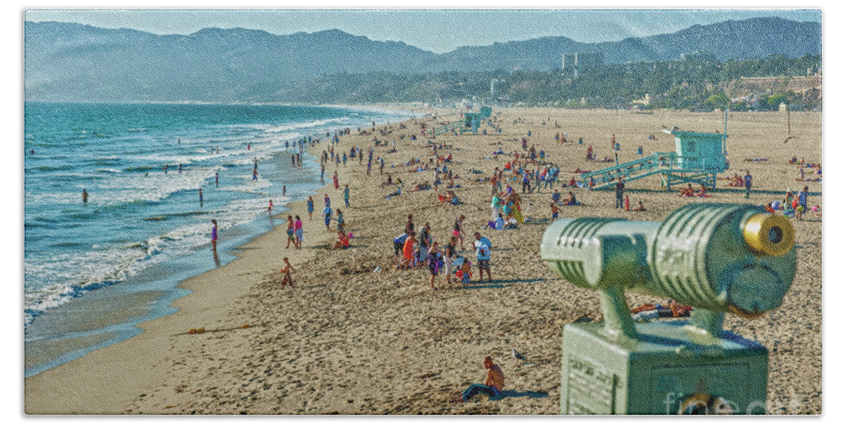Santa Monica Beach Towel featuring the photograph Santa Monica, CA, USA by David Zanzinger