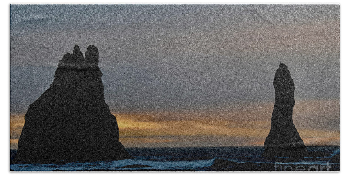 Iceland Beach Towel featuring the photograph Aegir's Rocks by Debra Banks