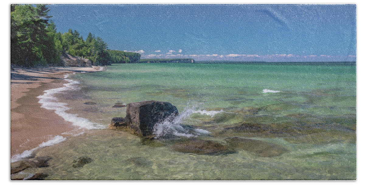 Lake Superior Beach Sheet featuring the photograph Secluded Beach by Gary McCormick
