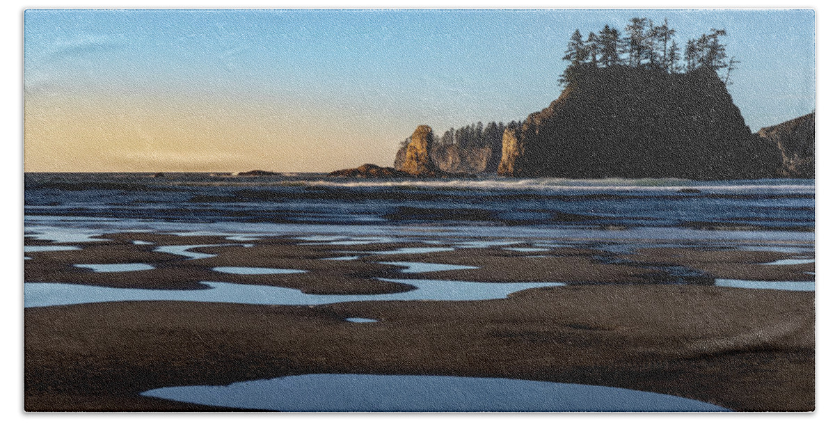 Background Beach Towel featuring the photograph Second Beach by Ed Clark