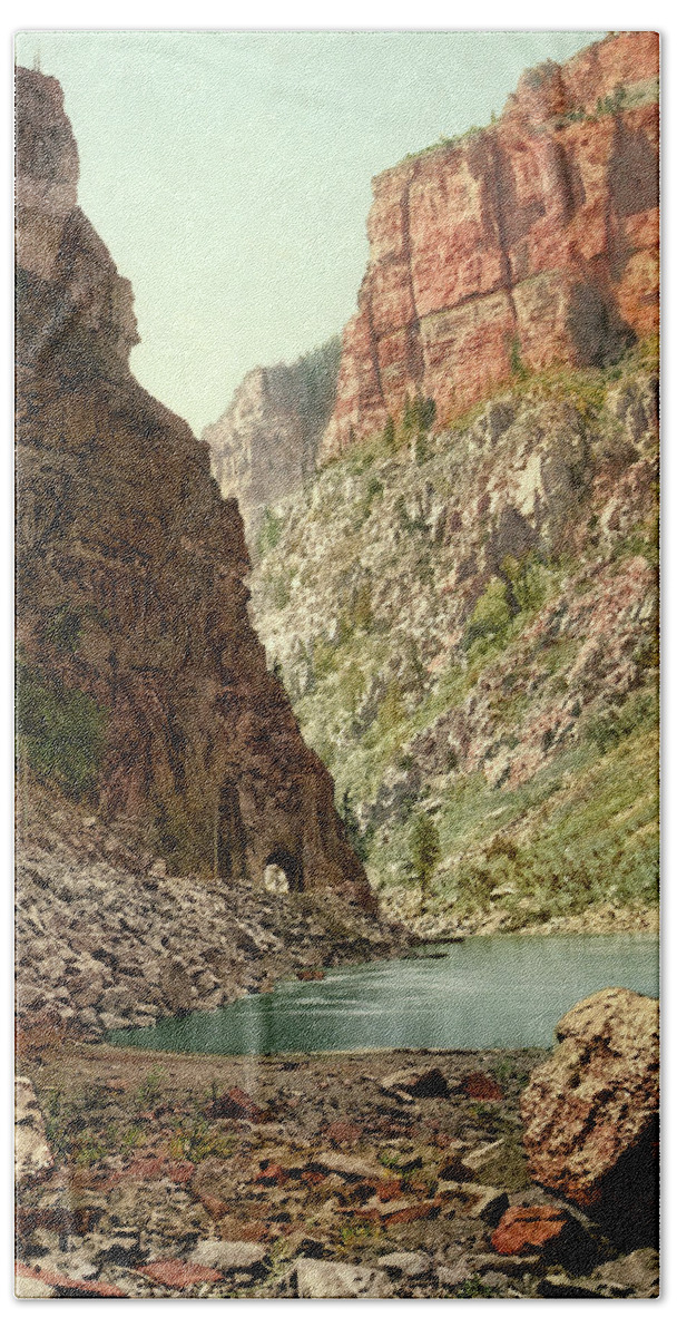  Beach Towel featuring the photograph Second Tunnel, Grand River Canyon by Detroit Photographic Company