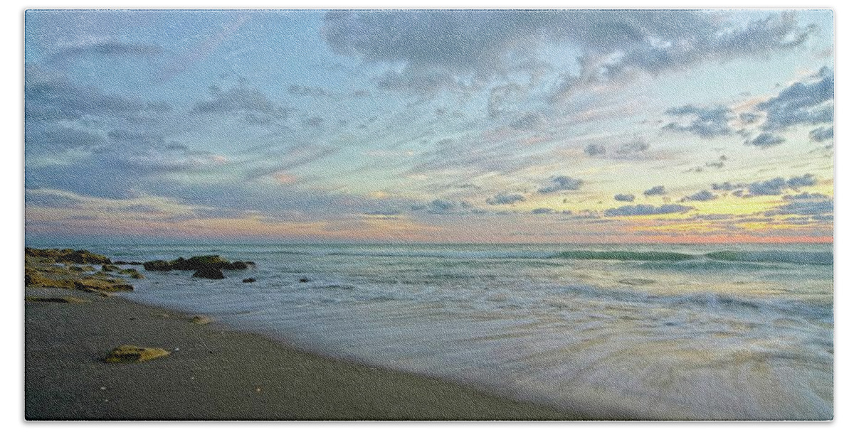 Seascape Beach Towel featuring the photograph Serene Seascape 2 by Steve DaPonte