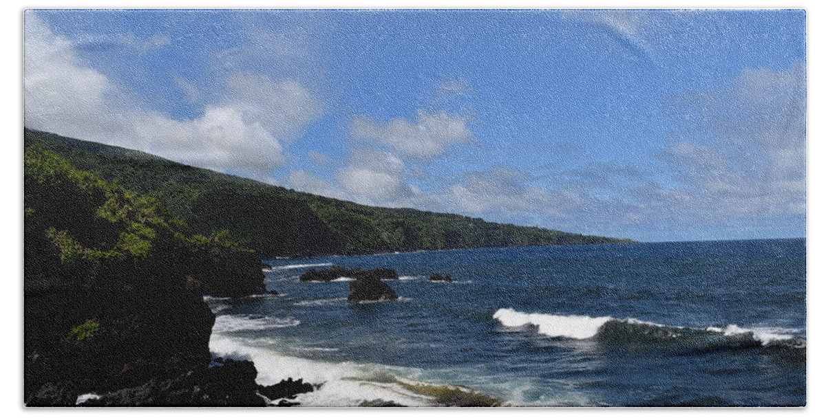 Aloha Beach Towel featuring the photograph Seven Sacred Pools,Hana by Bnte Creations