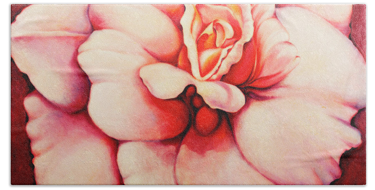 Blooms.large Rose Beach Sheet featuring the painting Sheer Bliss by Jordana Sands