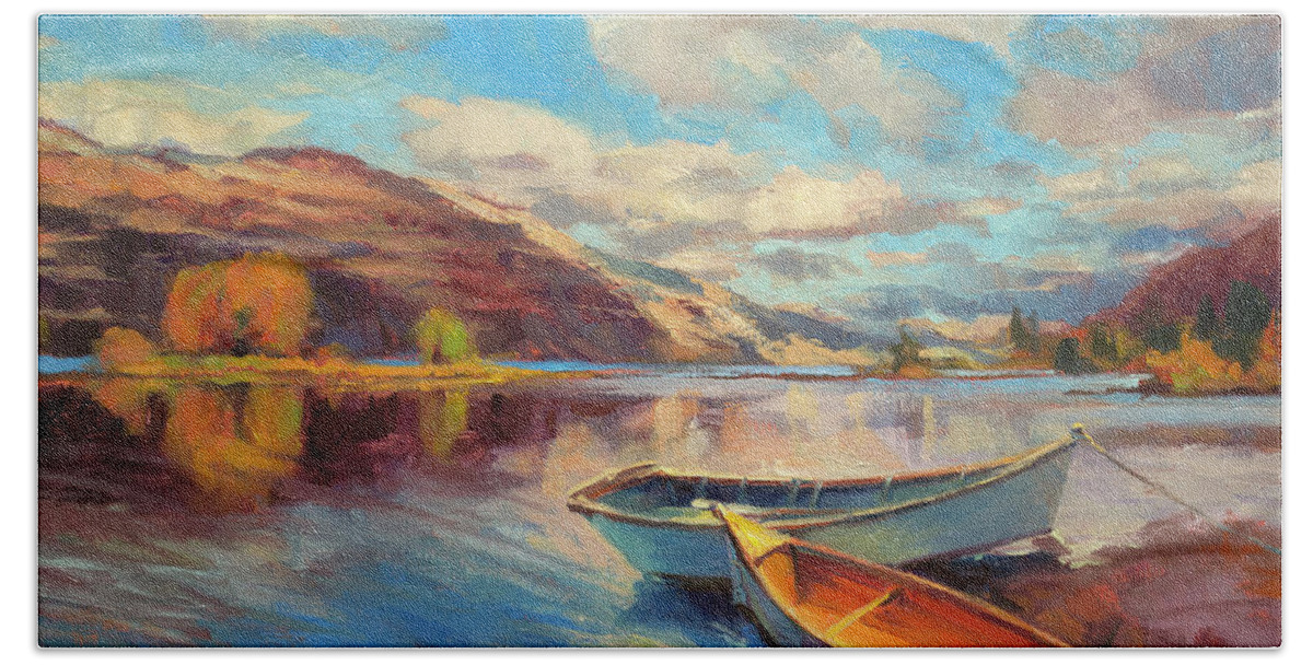 River Beach Towel featuring the painting Shore Leave by Steve Henderson