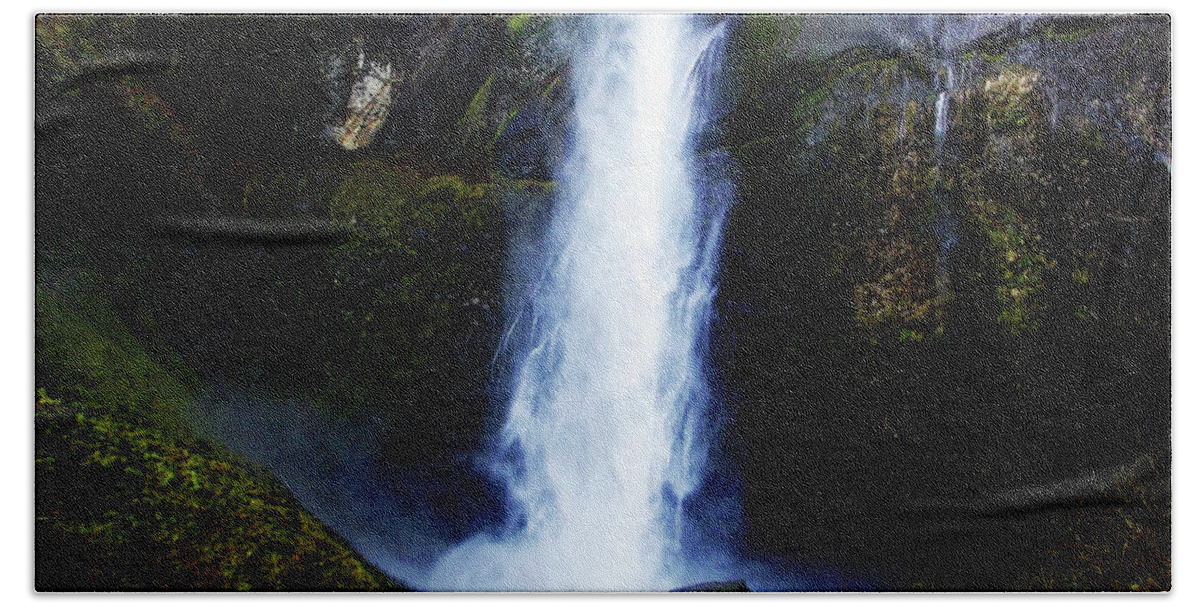 Waterfall Beach Towel featuring the photograph Silver Falls Waterfall 1 by Melinda Firestone-White