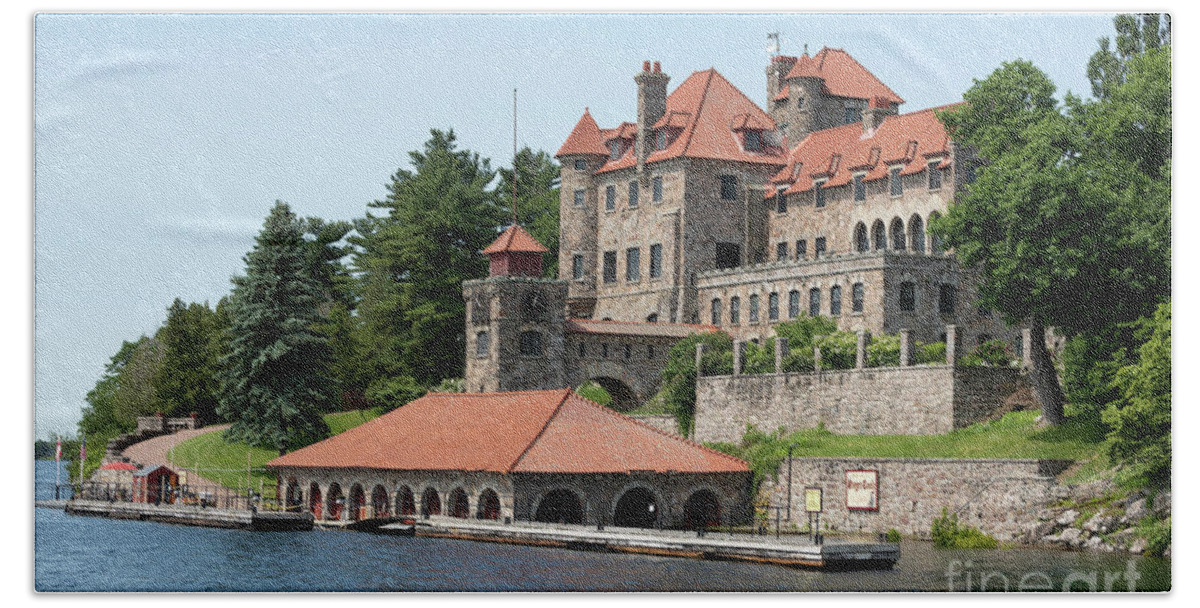 Singer Castle Beach Towel featuring the photograph Singer Castle on Dark Island in the St Lawrence River Thousand Islands by Louise Heusinkveld