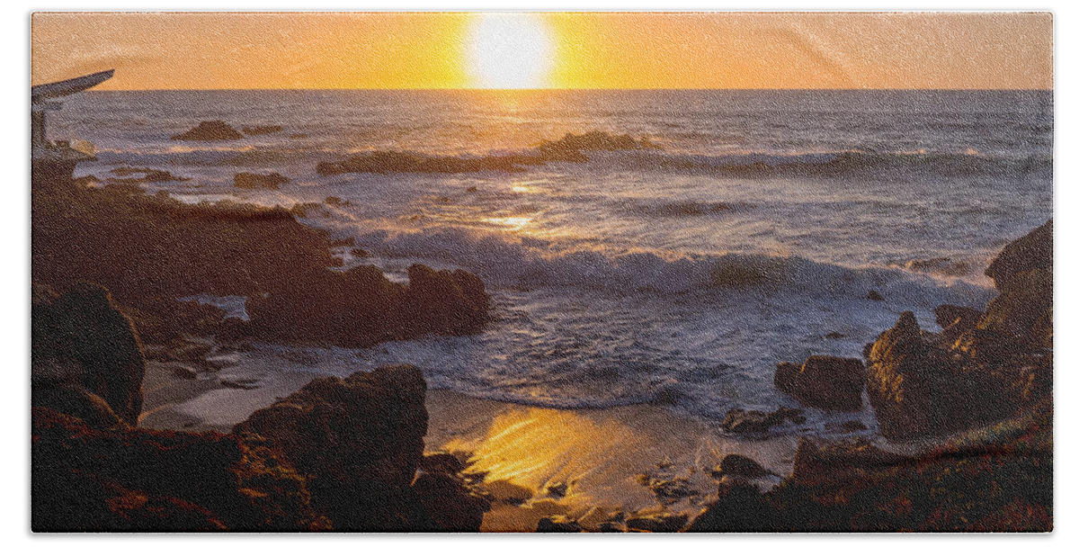 Sunset Beach Towel featuring the photograph Sinking Sun by Derek Dean