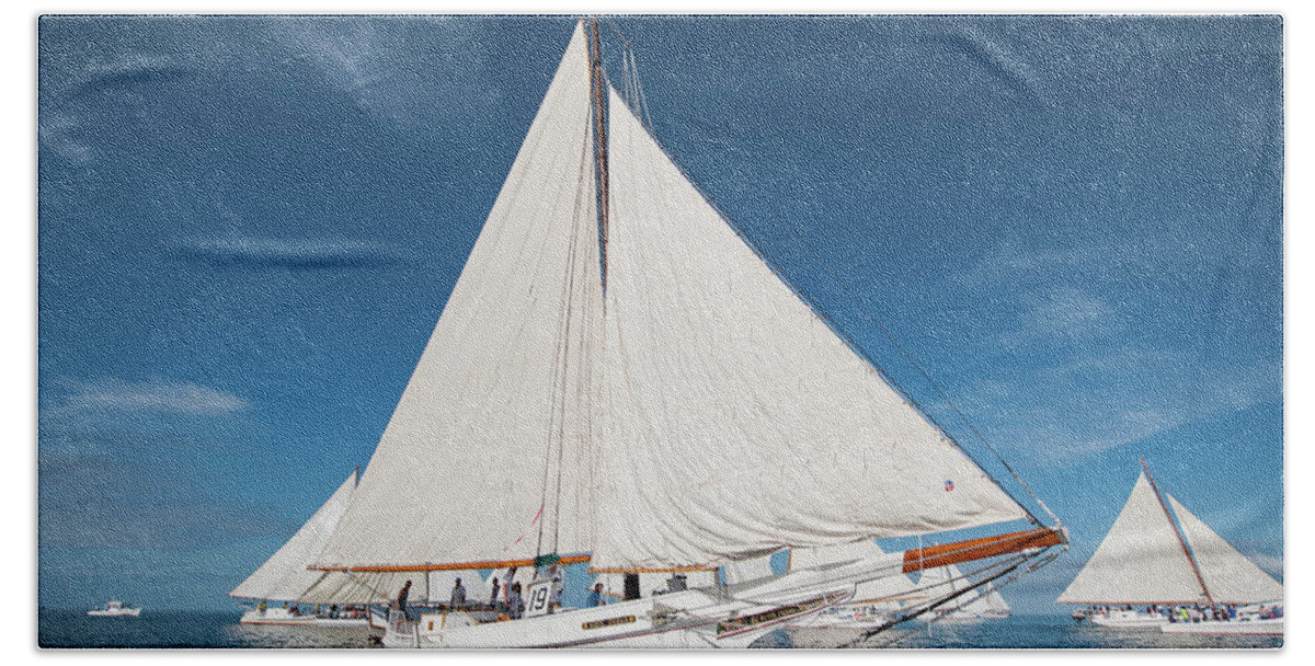 Skipjack Beach Towel featuring the photograph Skipjack Rosie Parks by Mark Duehmig