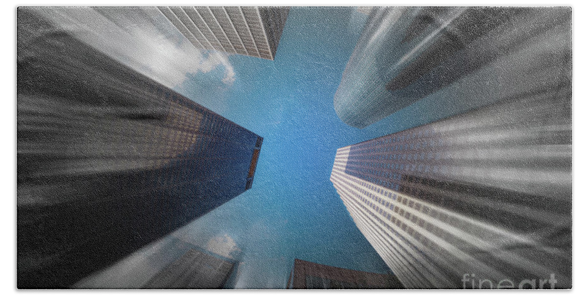 Houston Beach Towel featuring the photograph Skyscrapers in Motion by Raul Rodriguez