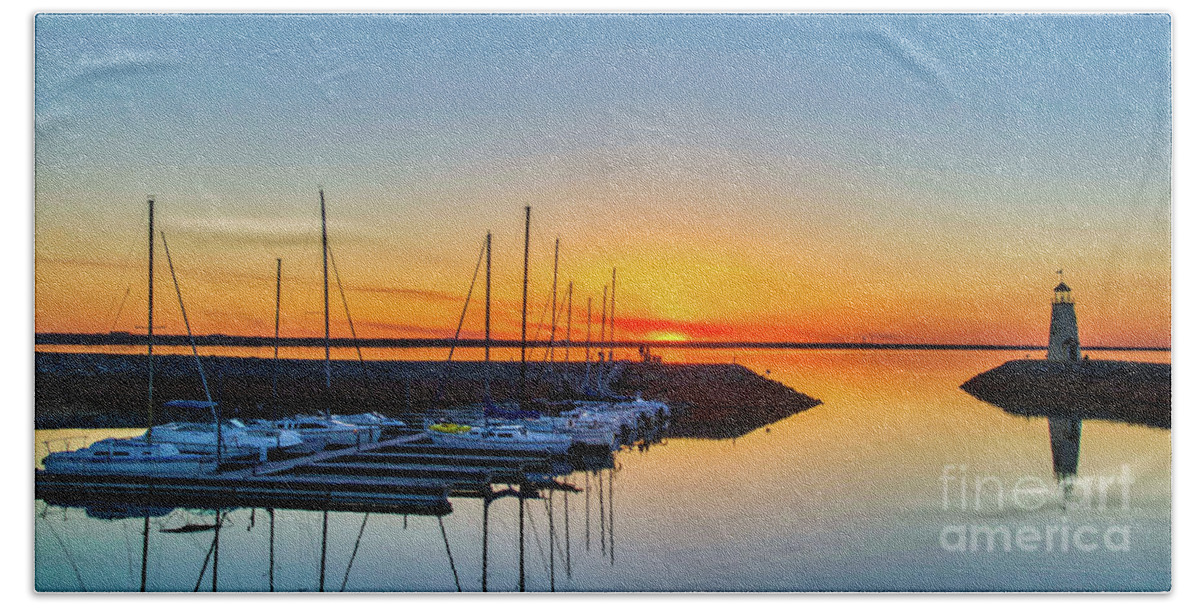 Reflections Beach Towel featuring the photograph Sleeping yachts by Paul Quinn