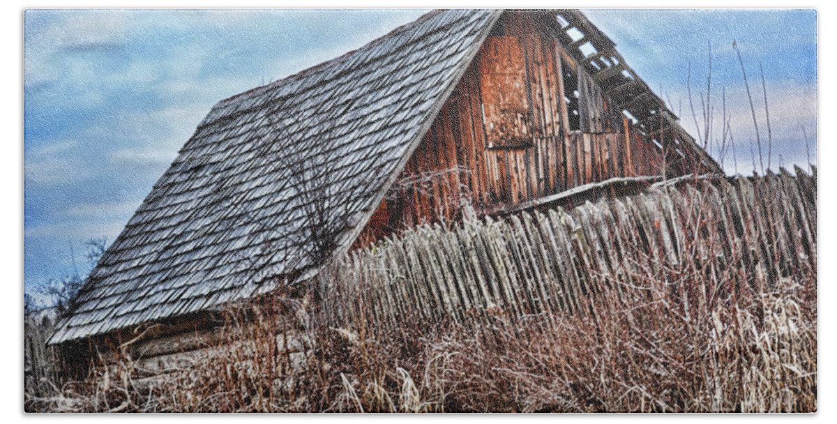 Barn Beach Towel featuring the photograph Slippery Slope by Vivian Martin