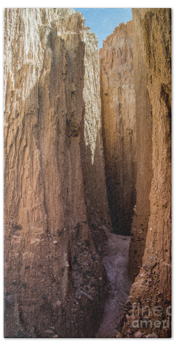 Canyon Beach Towel featuring the photograph Slot Canyon at Cathedral Gorge by Kathy McClure