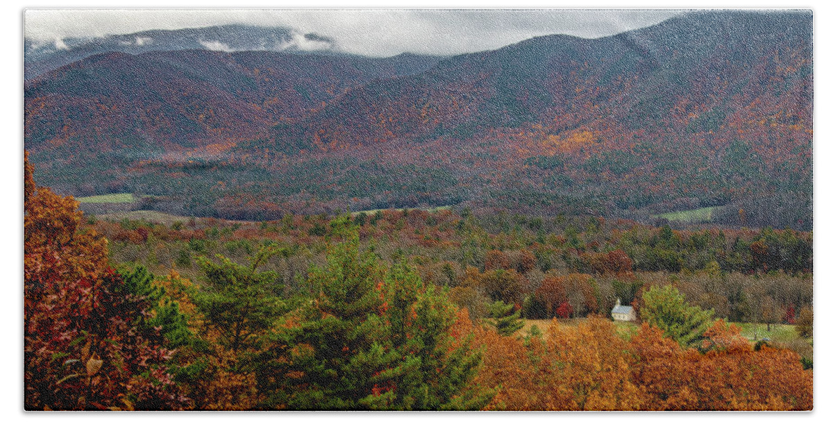 Fall Beach Towel featuring the photograph Smoky Mountains Autumn Splendor by Marcy Wielfaert