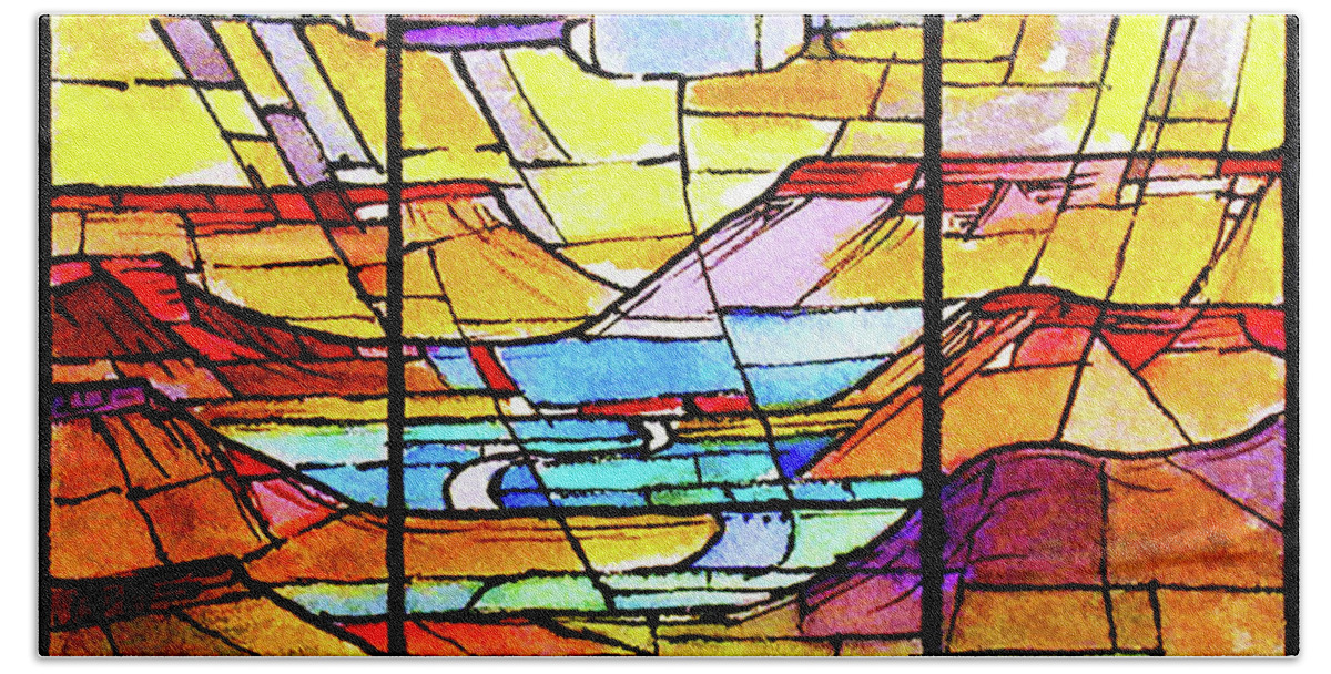 Stained Glass Beach Towel featuring the digital art Southwest by Rick Wicker
