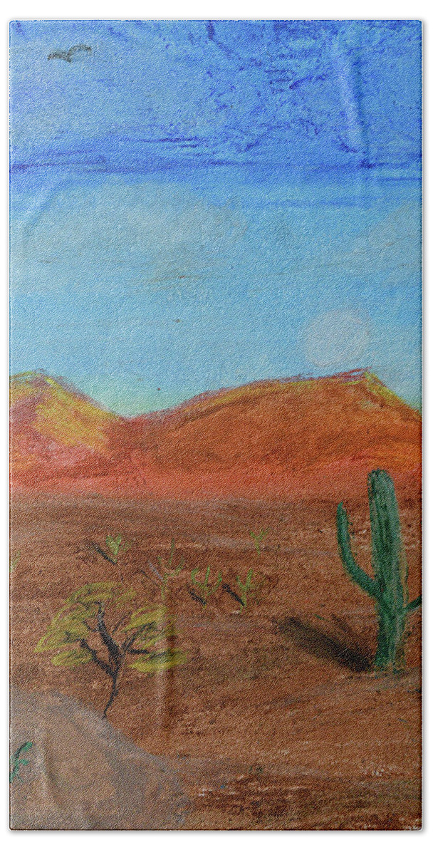 Southwest Beach Towel featuring the pastel Southwestern Pastel by Chance Kafka
