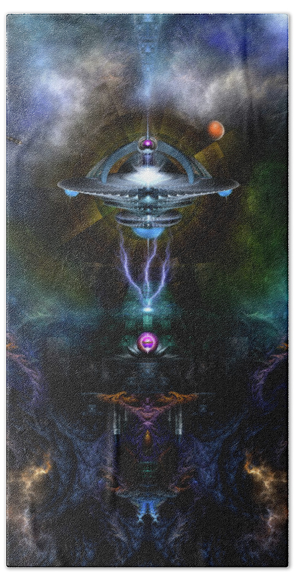 Space Station Beach Towel featuring the digital art Space Station Ansarious by Rolando Burbon