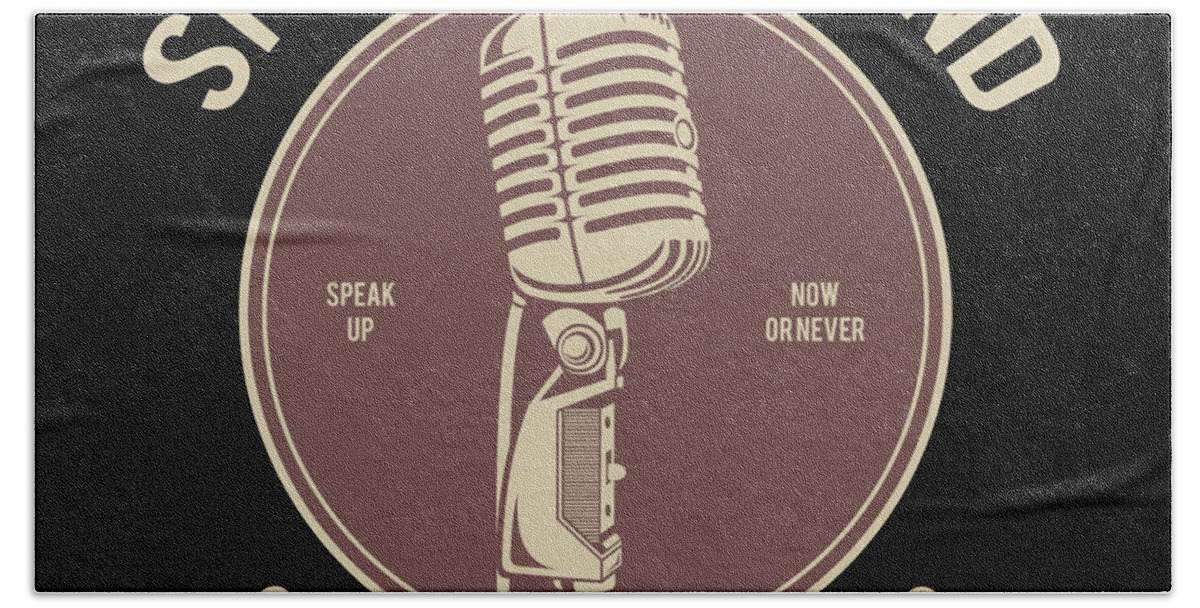 Microphone Beach Towel featuring the digital art Speak your mind by Long Shot