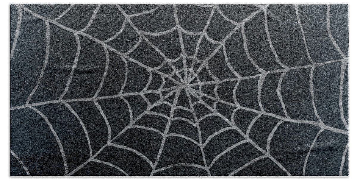 Spider Beach Towel featuring the mixed media Spider Web by Elizabeth Medley