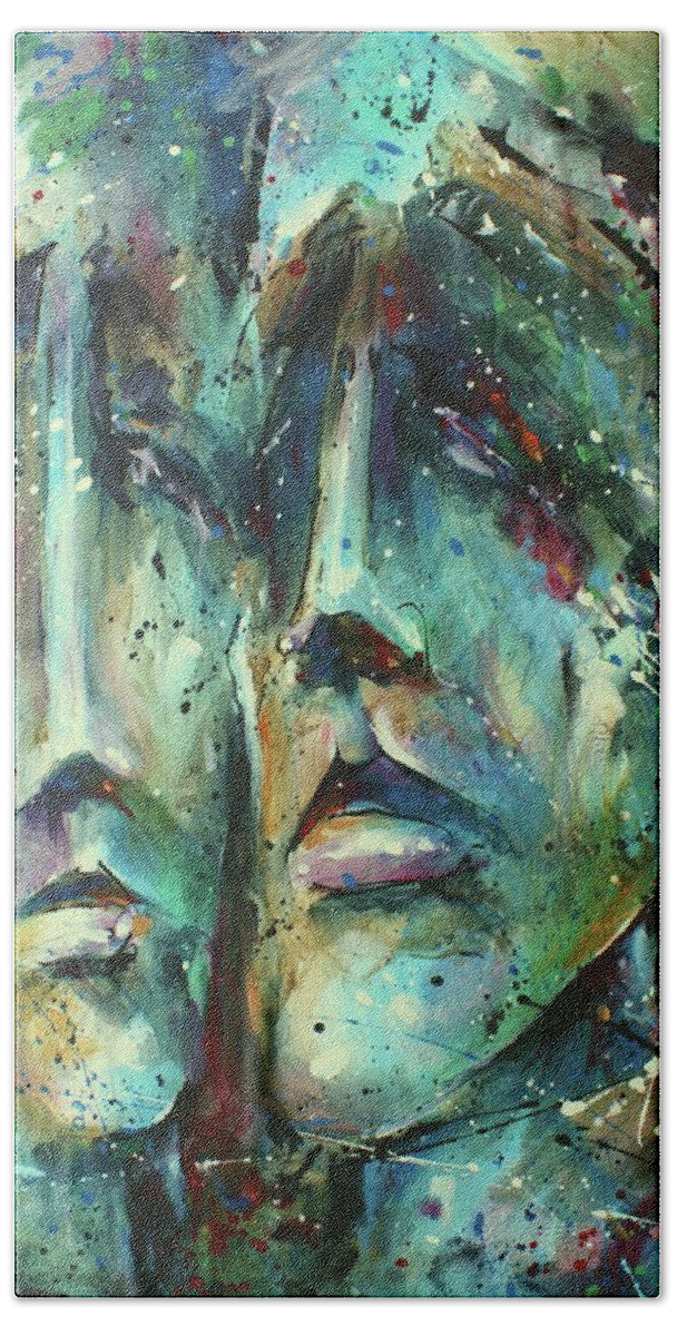 Portrait Beach Towel featuring the painting Spirits by Michael Lang