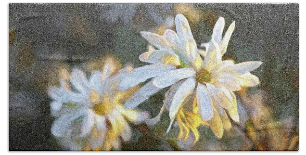 Flower Beach Towel featuring the digital art Star Magnolia by Barry Wills