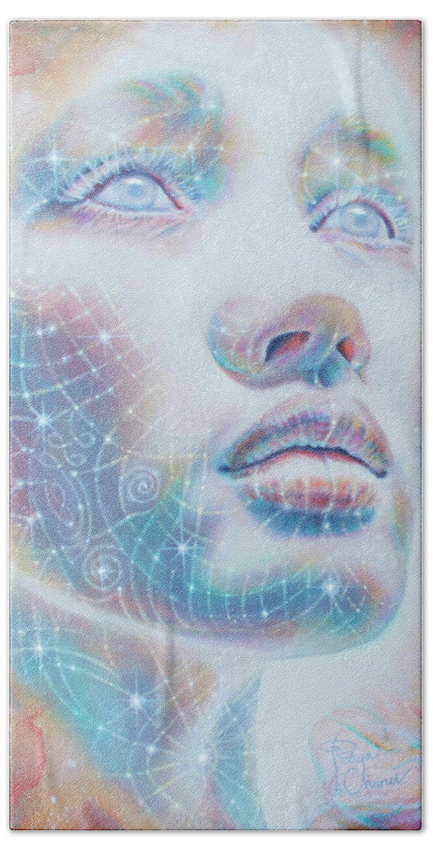 Dna Beach Sheet featuring the painting Starseed by Robyn Chance