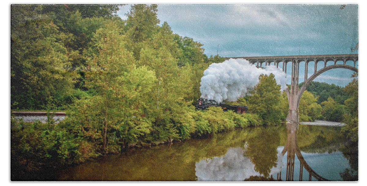 Train Beach Towel featuring the photograph Steam Engine 765 by Michelle Wittensoldner