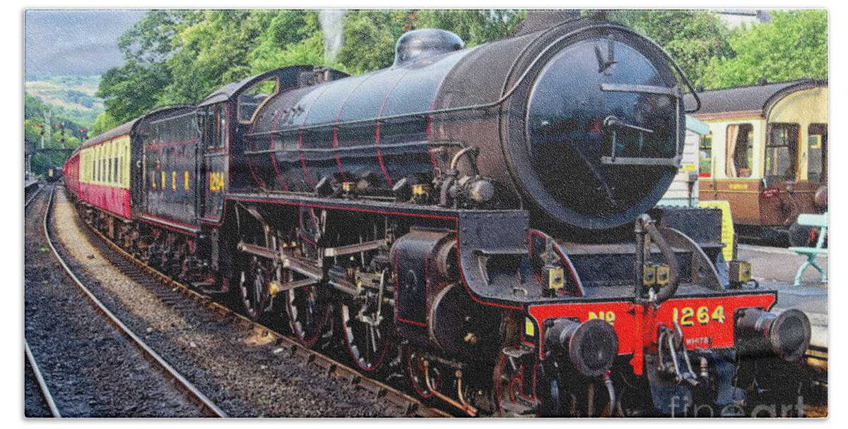 Steam Loco Beach Towel featuring the photograph Steam Locomotive 1264 NYMR by Martyn Arnold