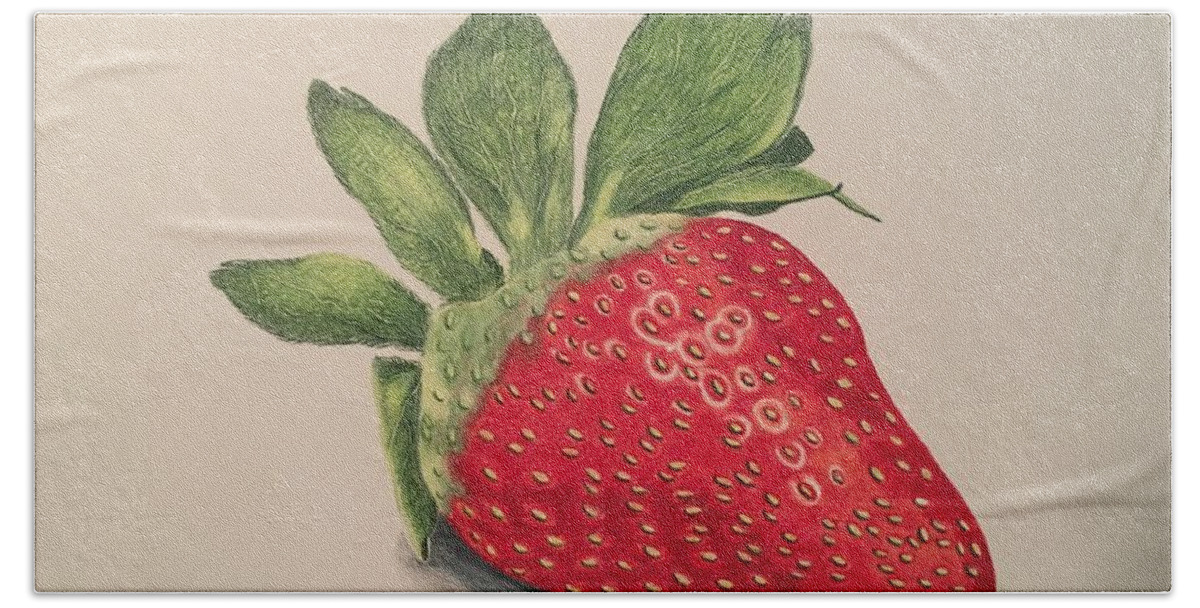 Fruit Beach Towel featuring the drawing Strawberry by Colette Lee