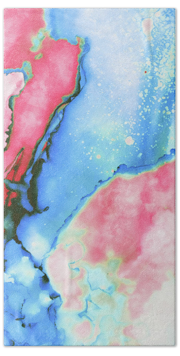 Stream Of Consciousness Beach Towel featuring the painting Stream of Consciousness - 08 by AM FineArtPrints