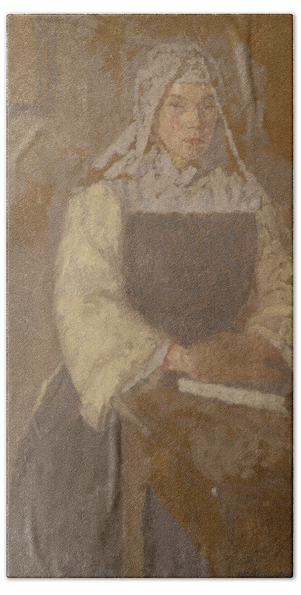 20th Century Art Beach Towel featuring the painting Study of a Nun by Gwen John
