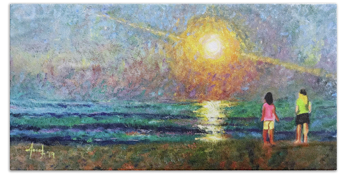 Beach Beach Towel featuring the painting Summer Nights by Josef Kelly