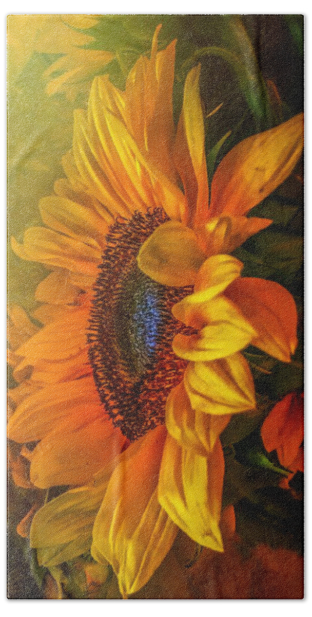 Blooming Beach Towel featuring the photograph Sunflower Haze by Christina Ford